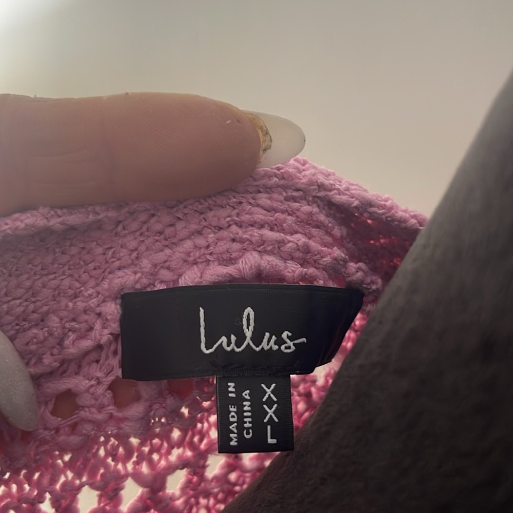 Pink Lulus Crochet Cardigan Sweater - Picture 5 of 8